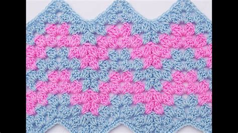 Crochet stitch zig zag very easy - YouTube in 2021 | Crochet stitches zig zag, Ripple stitch ...