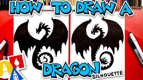 How To Draw A Dragon Silhouette - Art For Kids Hub