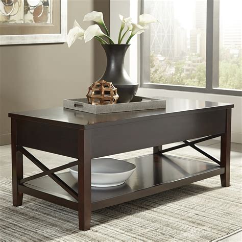 Scott Living Espresso Poplar Wood Rectangular Coffee Table at Lowes.com