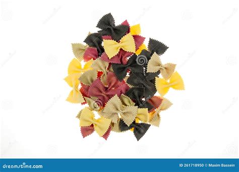 A Bunch of Colorful Pasta in the Form of Butterflies on a White Background Stock Photo - Image ...