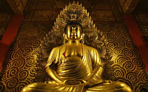 Download Golden Buddha Desktop With Abstract Walls Wallpaper ...