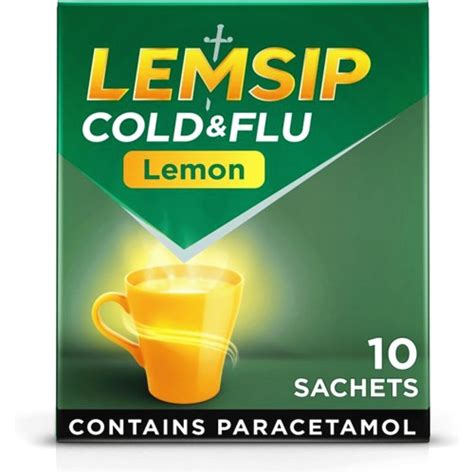 Lemsip Cold & Flu Lemon Flavour Sachets 10 Sachets (10) - Compare Prices & Where To Buy ...