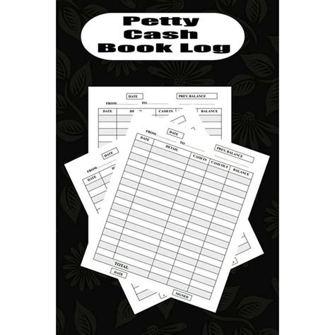 Petty Cash Book Log : Ledger For Tracking and Record Keeping Cash ...