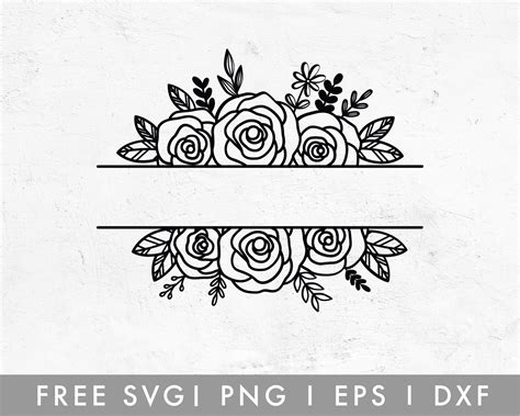 FREE Floral Split Monogram SVG For Cricut, Cameo Silhouette – Caluya Design