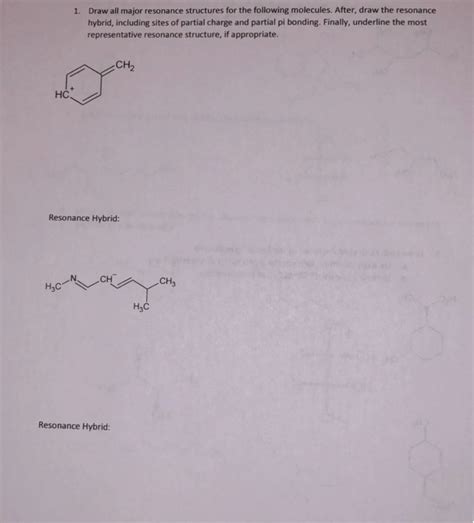 Solved 1. Draw all major resonance structures for the | Chegg.com