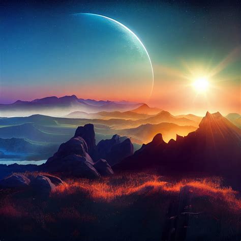 Exoplanet/Exomoon Landscape XIX by Spectral-Genesis on DeviantArt