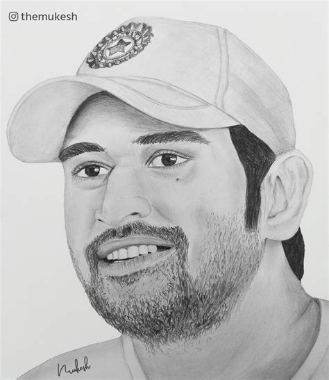 MS Dhoni Sketch | Sketches, Sketch book, Ms dhoni photos