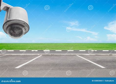 CCTV Security Camera in Parking Lot Stock Image - Image of secure, watching: 55803065