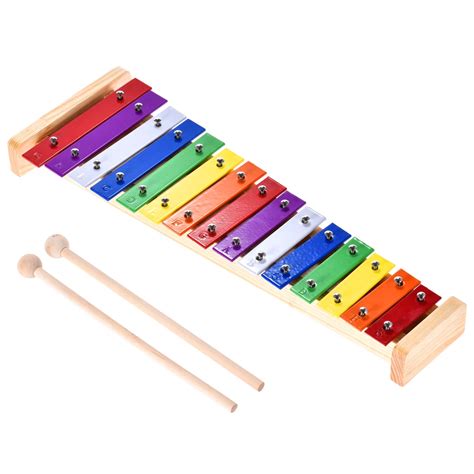 15 Tone Kids Glockenspiel Xylophone Colorful Note Educational Musical Percussion Instrument Gift ...