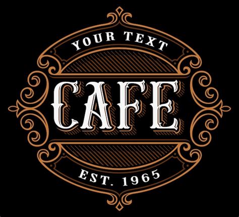 Logo De Café. Lettrage Vintage De Restauration Sur Fond Sombre. Tous Les Objets, Le Texte Sont ...