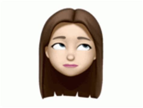 Eye Roll Emoji Girl Memoji Duh GIF | GIFDB.com