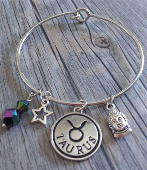 Taurus Charm Bracelet Taurus Bracelet Zodiac Bracelet Charm - Etsy