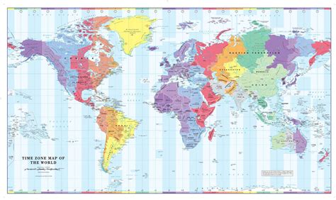 Buy Colour Blind Friendly Time Zone Wall of the World - 40.25" x 23.5" Paper Online at ...