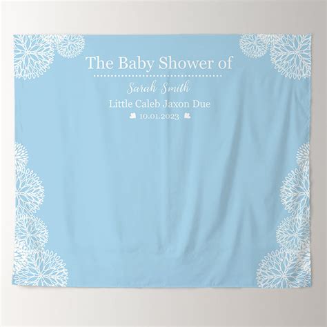 Personalized Blue Baby Shower Backdrop For Boy – Lofaris