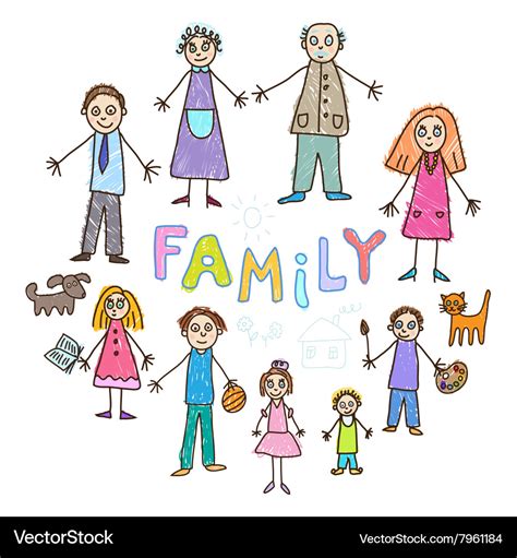 Family Picture For Kids Drawing