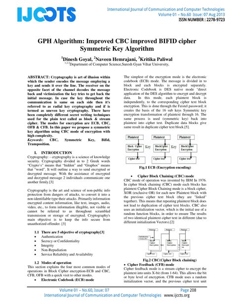 (PDF) GPH Algorithm: Improved CBC improved BIFID cipher Symmetric Key Algorithm