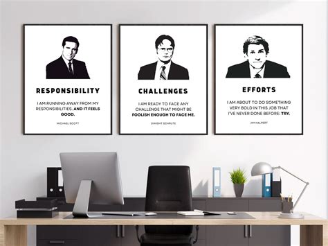 The Office TV Show Quotes Print Set 3 Piece Wall Art the - Etsy