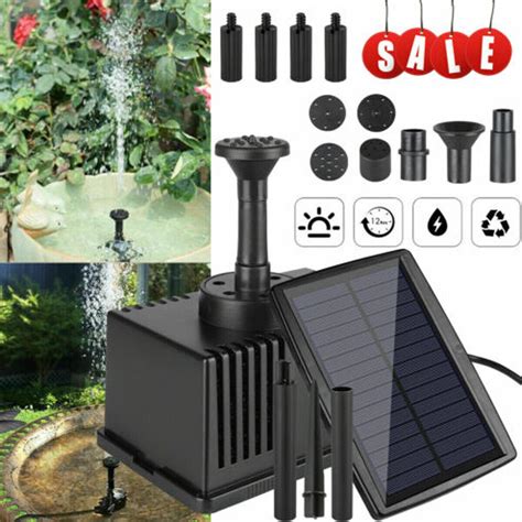 Solar Powered Water Pond Filter Pump Home Garden Submersible Fish Tank Fountains | eBay