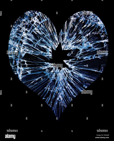 Broken shattered glass heart shape hi-res stock photography and images - Alamy