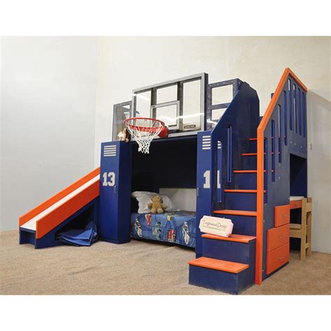 The Ultimate Basketball Bunk Bed - Backboard, Slide, and More!