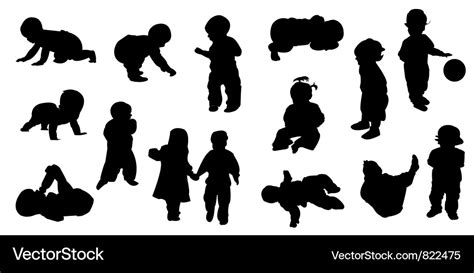 Silhouettes - baby Royalty Free Vector Image - VectorStock