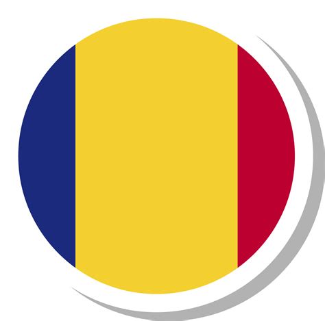 Chad flag circle shape, flag icon. 16707427 PNG