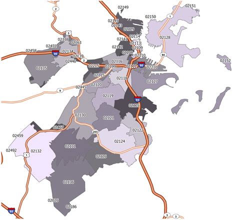 Boston Zip Code Map - GIS Geography