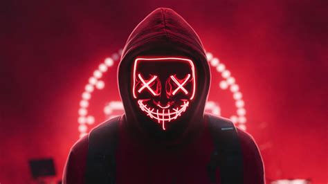 hoodie, anonymus, photography, hd, 4k, neon HD Wallpaper