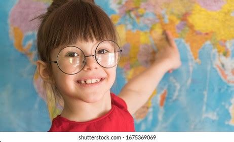 Little Girl World Map Stock Photo 1675369069 | Shutterstock