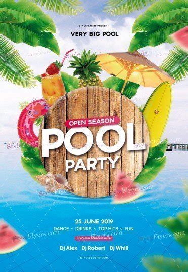 Pool Party Flyer PSD Template #30733 - Styleflyers