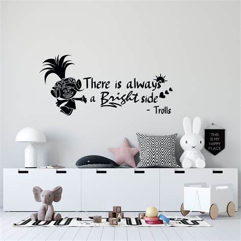 Queen Poppy Trolls World Tour Movie Wall Decal Quotes - There Is Always A Bright Side | 9" x 20 ...