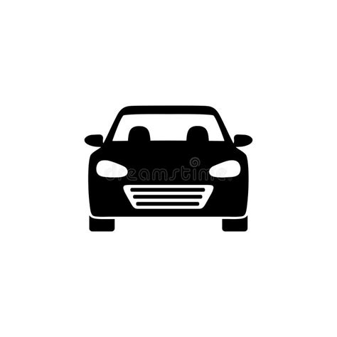 Car Front Icon. Silhouette Symbol. Car Sign in Linear Style Stock ...