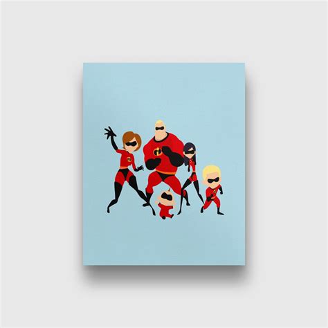 The Incredibles Family Minimalist Poster Pixar Poster Pixar - Etsy