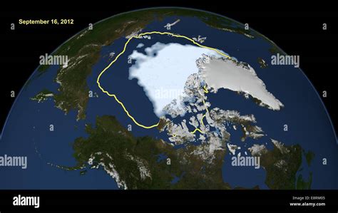 Arctic Sea Ice Hits Smallest Extent In Satellite Era Stock Photo - Alamy