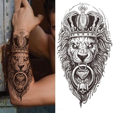 King Lion Tattoo On Arm