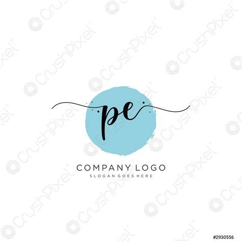 PE Initial handwriting logo design - stock vector 2930556 | Crushpixel