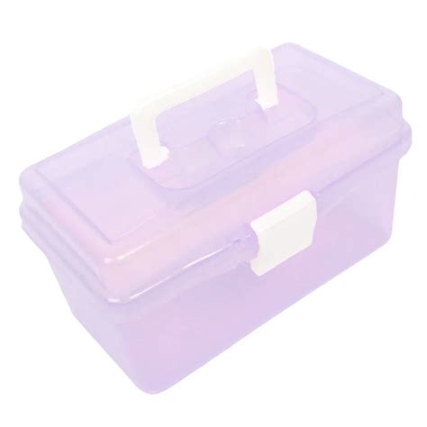 FJS Plastic Handle 2 Layer Hardware Tools Storage Box, Clear Purple-in Storage Boxes & Bins from ...