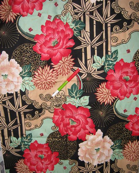 Asian Inspired Fabric Prints Drapery Barkcloth Yardage Cohama Bty - The Art of Images