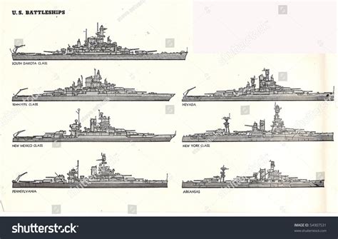 Us Navy Battleships World War Ii Stock Photo 54907531 - Shutterstock