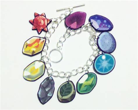 Pokemon Evolutionary Stone Charm Bracelet by BadWolfCosplay