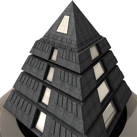 futuristic pyramid 3d model