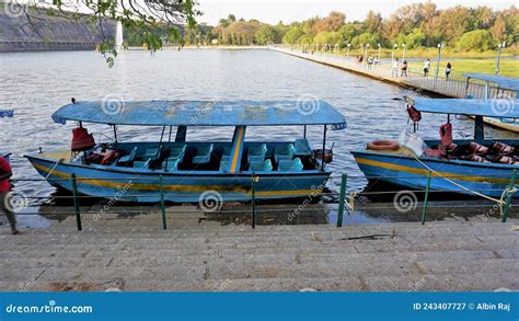 Mysore,Karnataka,India-February 12 2022: Tourists Enjoying Boat Trip Around Fountain in KRS Dam ...