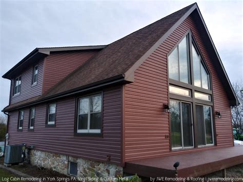 Log Cabin Remodel Vinyl Siding Install York Springs PA | JWE Remodeling