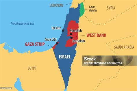 Map Of The Israelipalestinian Conflict Stock Illustration - Download Image Now - Israel, Map ...