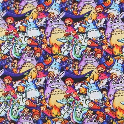 Japanese Anime Fabric Cartoon Fabric Cotton Fabric by the Half Yard - Etsy