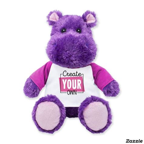 Cute and Cuddly Purple Hippo Plush Stuffed Animal | Zazzle | Plush ...