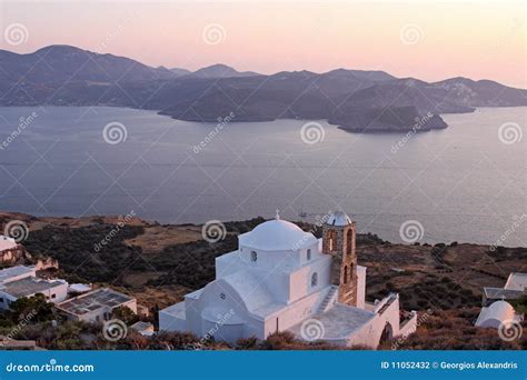 Milos Island at Sunset stock photo. Image of orthodox - 11052432