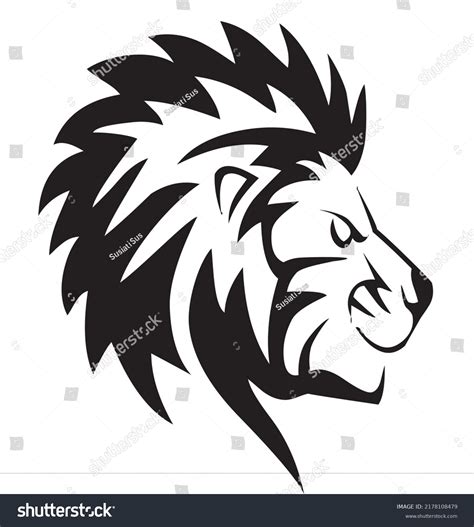 Vector Image Lion Face Icon Black Stock Vector (Royalty Free) 2178108479 | Shutterstock