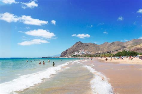 Tenerife Beach - Spain Canary Islands Tenerife Beach Playa De Las Teresitas Stockphoto