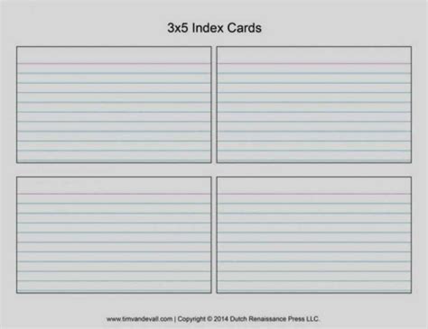 3 By 5 Index Card Template – CUMED.ORG